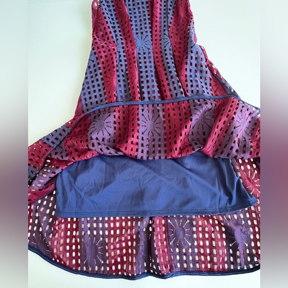 Eva Franco - Anthropologie - Navy and Burgundy Fit and Flare Samantha Dress - Picture 5 of 9